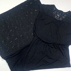 Blue Saks Fifth Avenue Sleeveless V-Neck Maxi Dress W/Crochet Detail Women's XS